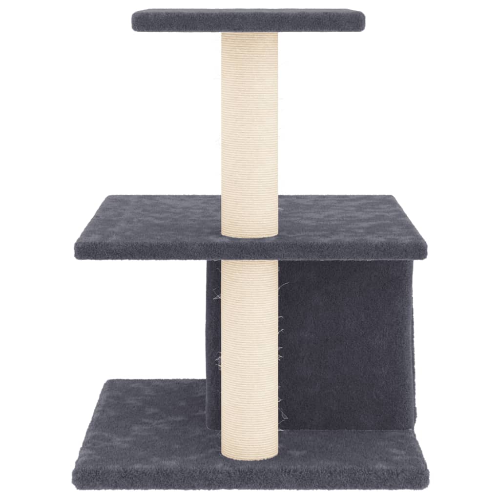 Škrabadlo Pro Kočky Se Sisalovými Sloupky Tmavě Šedé 48 Cm
