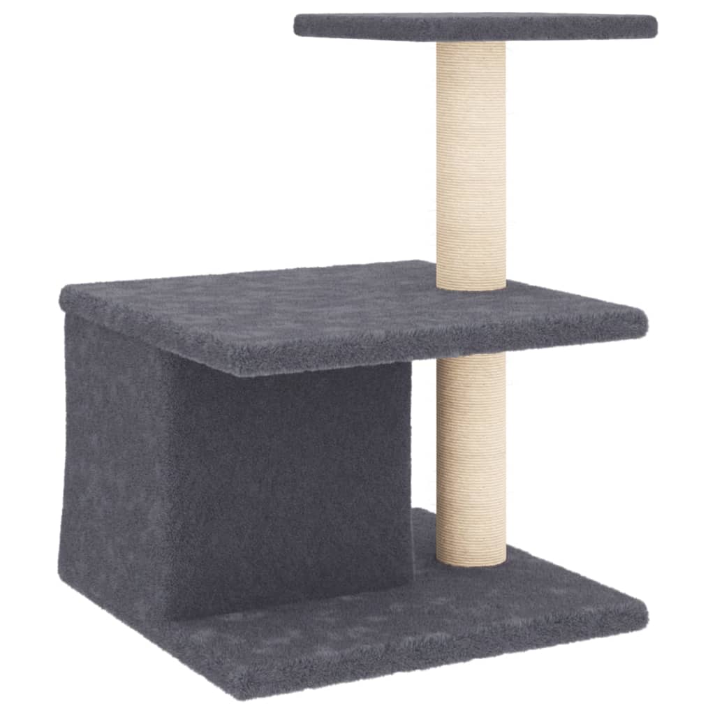 Škrabadlo Pro Kočky Se Sisalovými Sloupky Tmavě Šedé 48 Cm