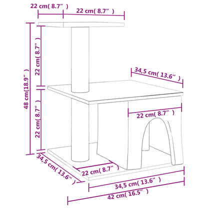 Škrabadlo Pro Kočky Se Sisalovými Sloupky Tmavě Šedé 48 Cm