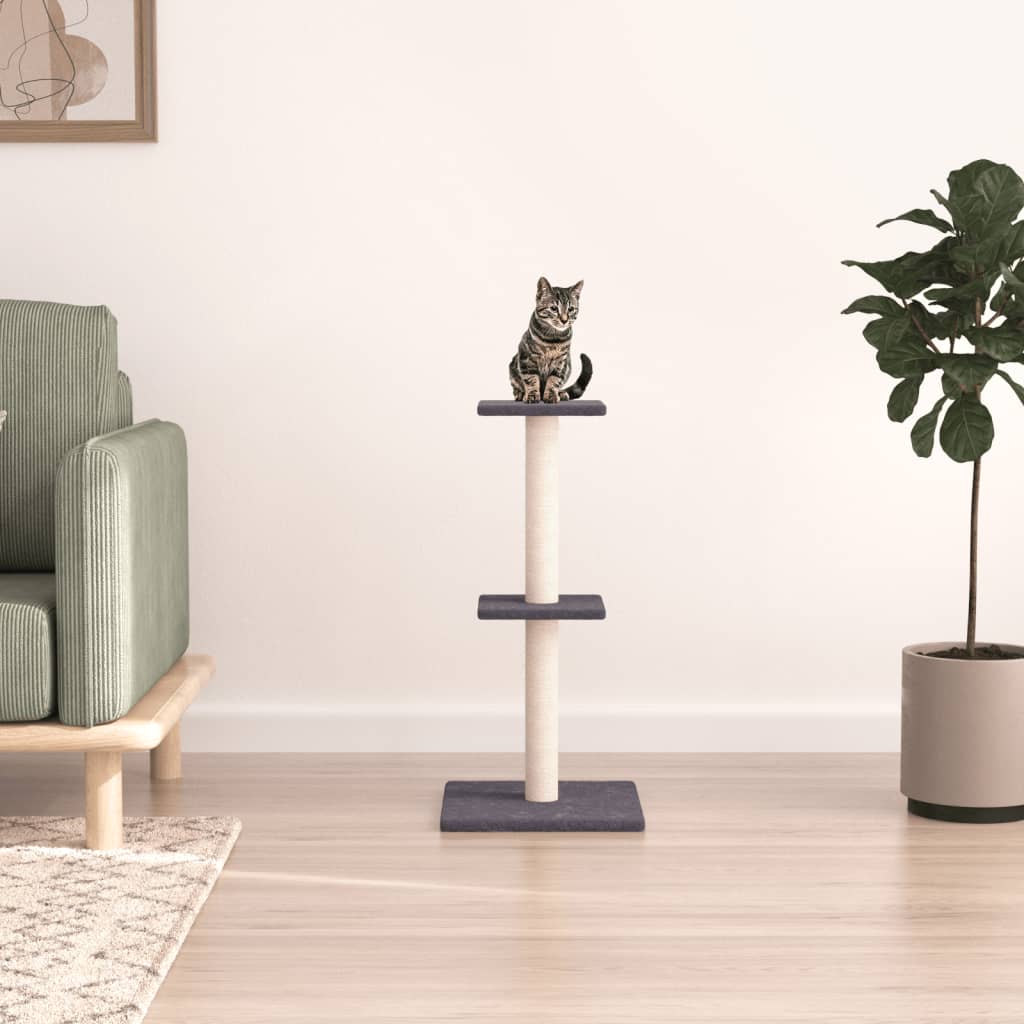 Škrabadlo Pro Kočky Se Sisalovými Sloupky Tmavě Šedé 73 Cm