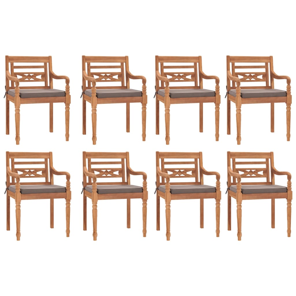 9Dílný Zahradní Jídelní Set A Tmavě Šedé Podušky Masivní Teak