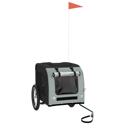 Vozík Za Kolo Pro Psa Černý A Šedý Oxfordská Tkanina A Železo