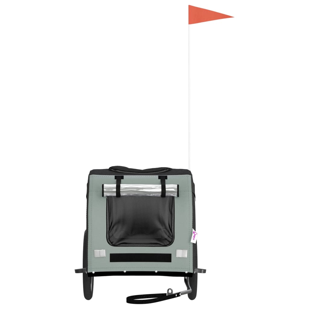 Vozík Za Kolo Pro Psa Černý A Šedý Oxfordská Tkanina A Železo