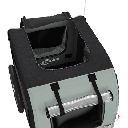 Vozík Za Kolo Pro Psa Černý A Šedý Oxfordská Tkanina A Železo