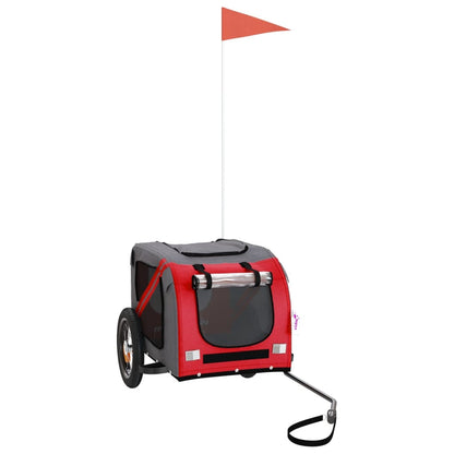 Vozík Za Kolo Pro Psa Červený A Šedý Oxfordská Tkanina/Železo