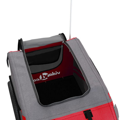 Vozík Za Kolo Pro Psa Červený A Šedý Oxfordská Tkanina/Železo