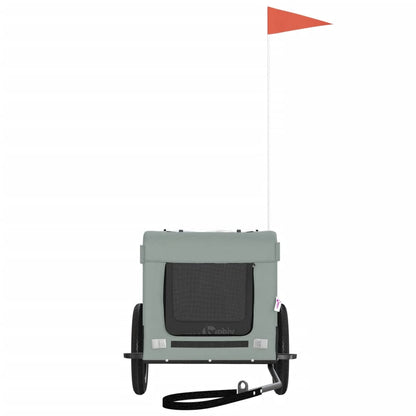 Vozík Za Kolo Pro Psa Šedý A Černý Oxfordská Tkanina A Železo