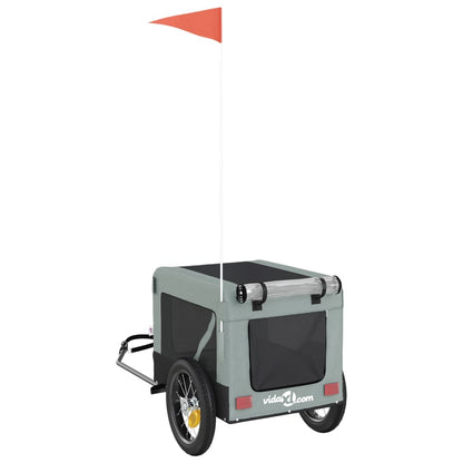 Vozík Za Kolo Pro Psa Šedý A Černý Oxfordská Tkanina A Železo