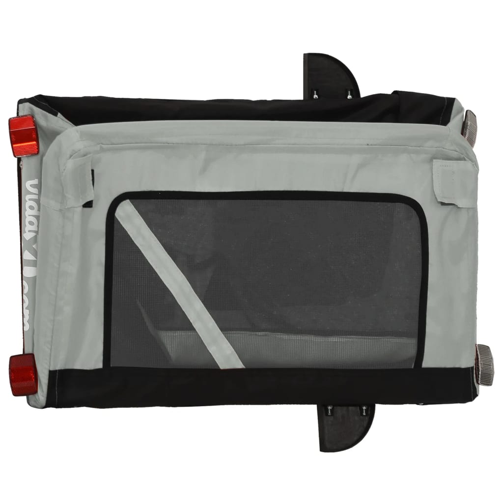 Vozík Za Kolo Pro Psa Šedý A Černý Oxfordská Tkanina A Železo