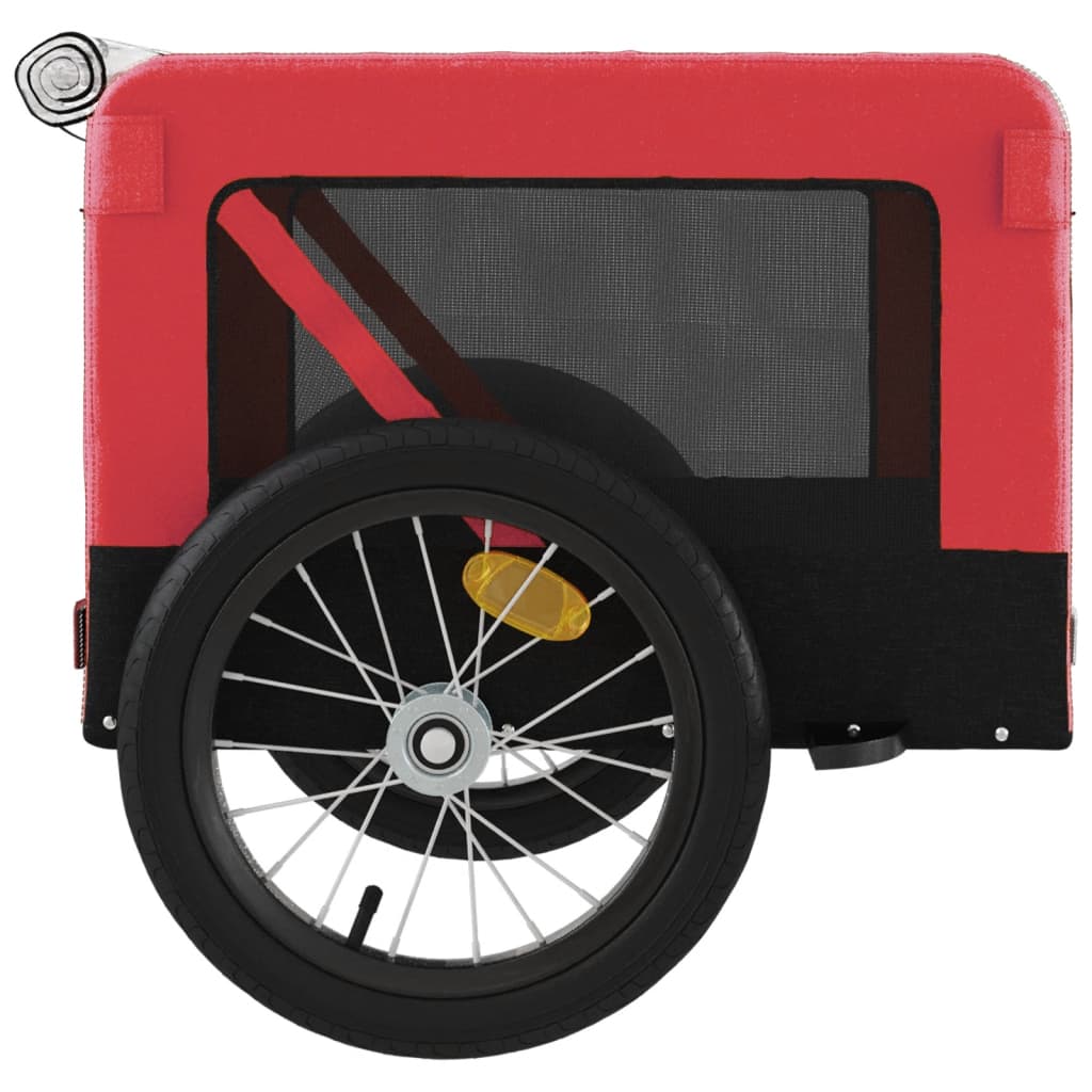 Vozík za kolo pro psa červený a černý oxfordská tkanina/železo