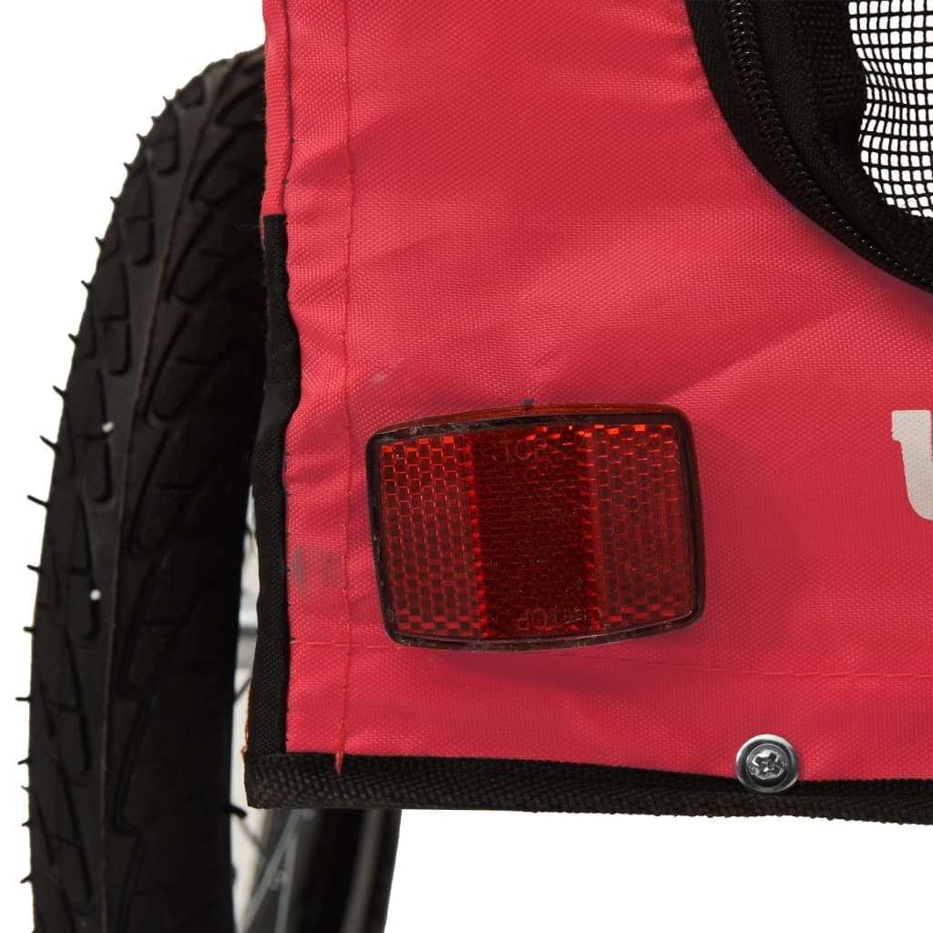 Vozík za kolo pro psa červený a černý oxfordská tkanina/železo
