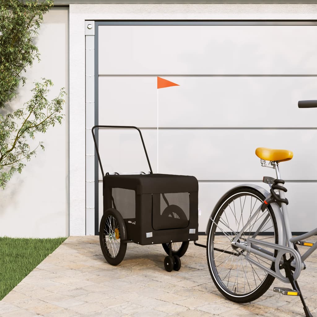 Vozík Za Kolo Pro Psa Červený A Černý Oxfordská Tkanina/Železo