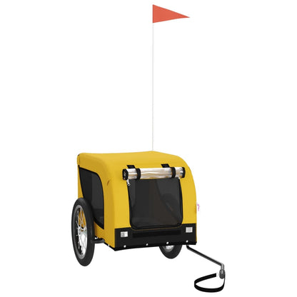 Vozík Za Kolo Pro Psa Žlutý A Černý Oxfordská Tkanina A Železo