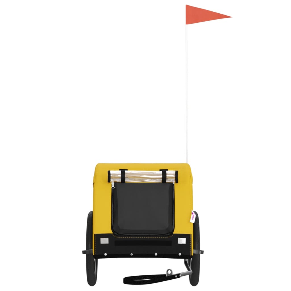 Vozík Za Kolo Pro Psa Žlutý A Černý Oxfordská Tkanina A Železo