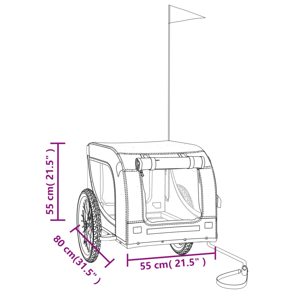 Vozík Za Kolo Pro Psa Červený A Černý Oxfordská Tkanina/Železo