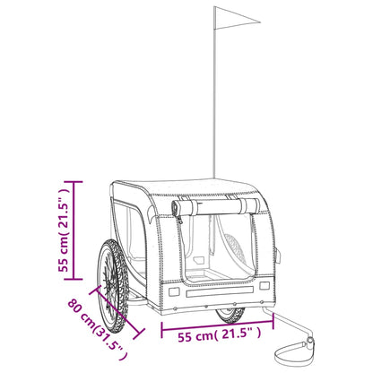 Vozík Za Kolo Pro Psa Červený A Černý Oxfordská Tkanina/Železo