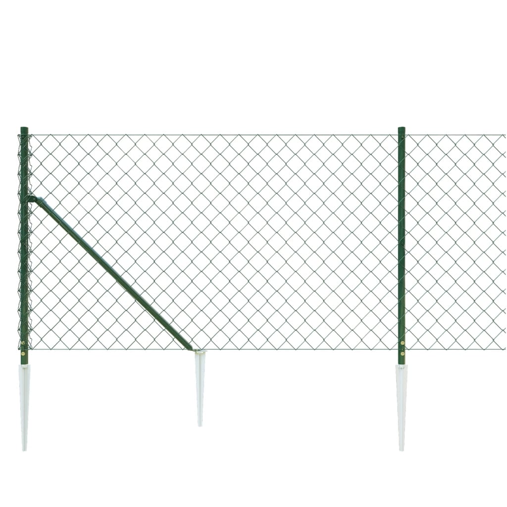 Drátěné Pletivo S Kotevními Hroty Zelené 1,1 X 25 M