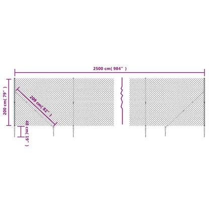 Drátěné Pletivo S Kotevními Hroty Zelené 2 X 25 M
