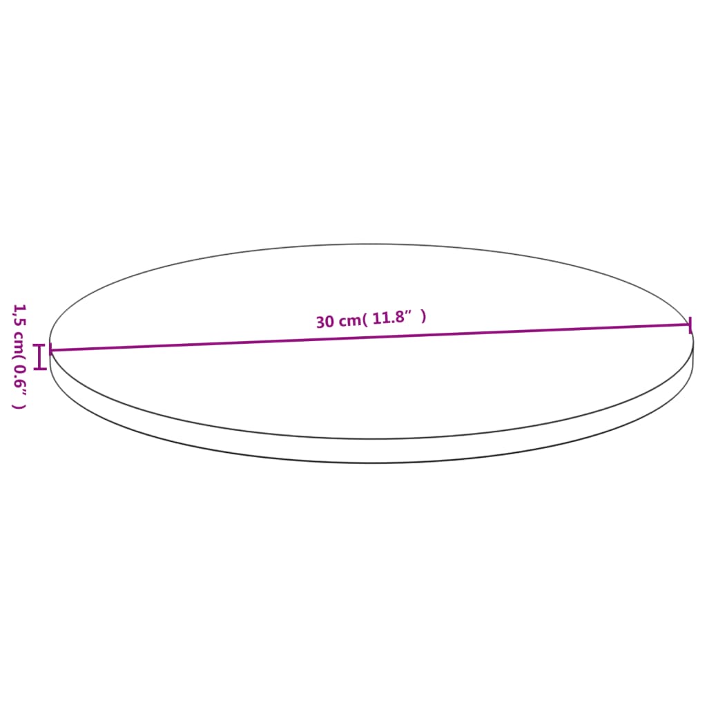 Stolní Deska Ø 30 X 1,5 Cm Bambus