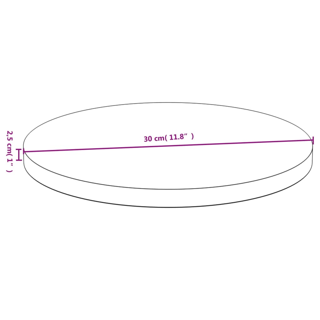 Stolní Deska Ø 30 X 2,5 Cm Bambus