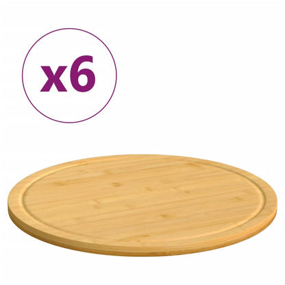 Prkénka Na Krájení 6 Ks Ø 30 X 1,5 Cm Bambus