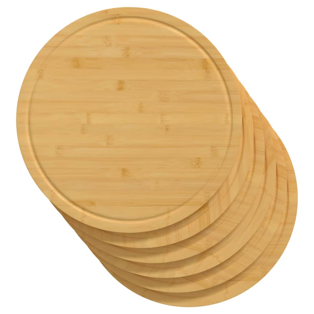Prkénka Na Krájení 6 Ks Ø 30 X 1,5 Cm Bambus