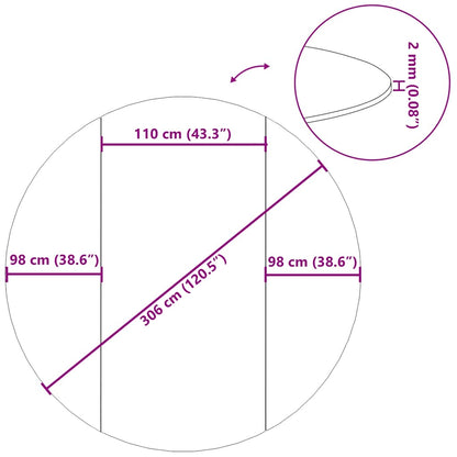 Podložka Pod Bazén Ø306 Cm Polyesterová Geotextilie Světle Šedá
