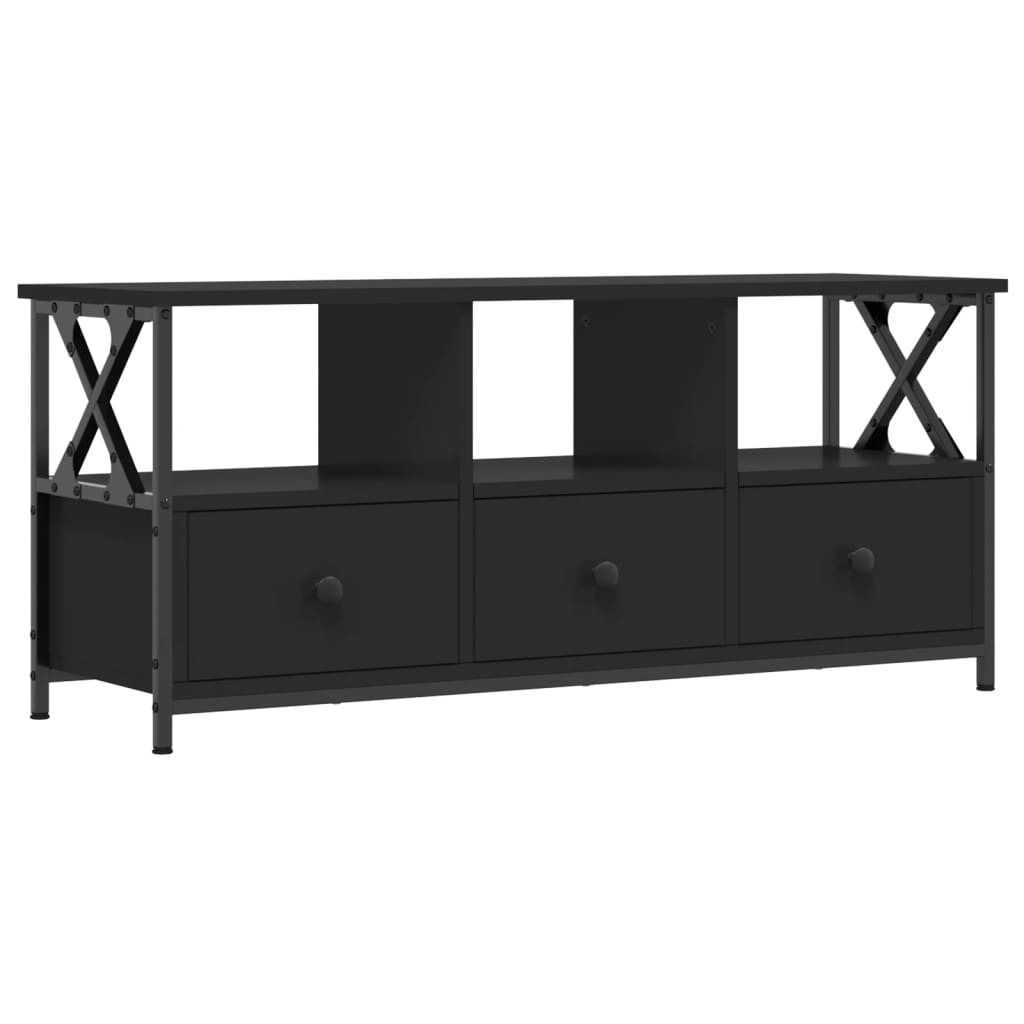 Tv Skříňka Černá 102 X 33 X 45 Cm Kompozitní Dřevo A Železo