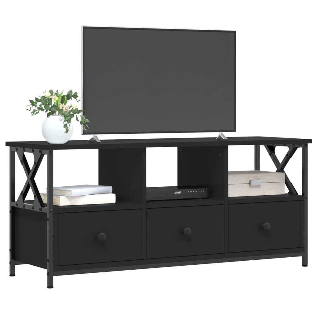 Tv Skříňka Černá 102 X 33 X 45 Cm Kompozitní Dřevo A Železo