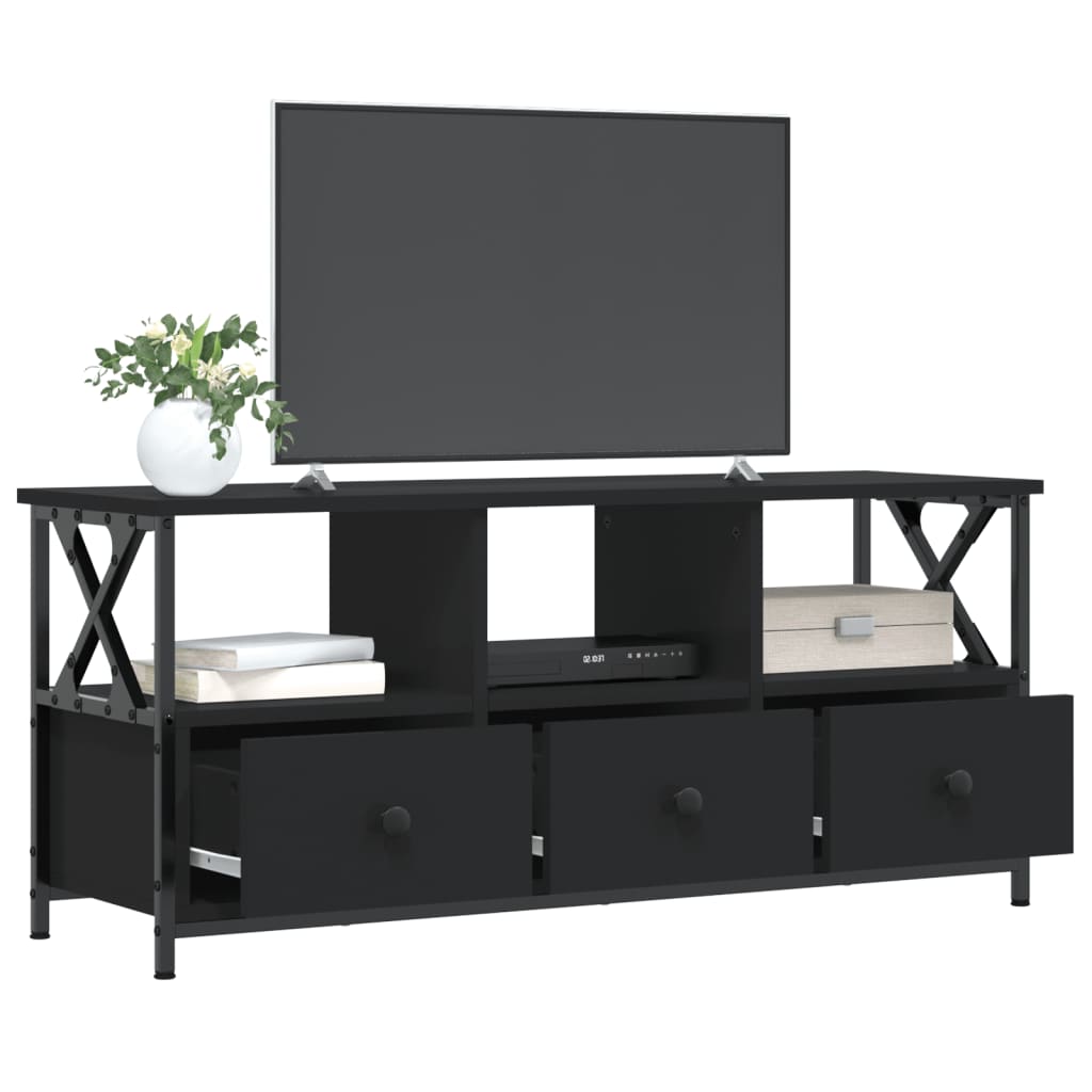 Tv Skříňka Černá 102 X 33 X 45 Cm Kompozitní Dřevo A Železo