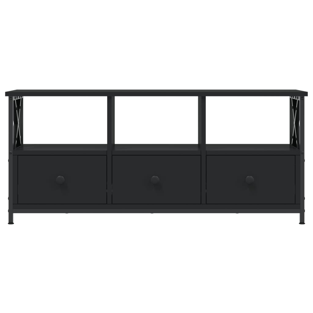 Tv Skříňka Černá 102 X 33 X 45 Cm Kompozitní Dřevo A Železo