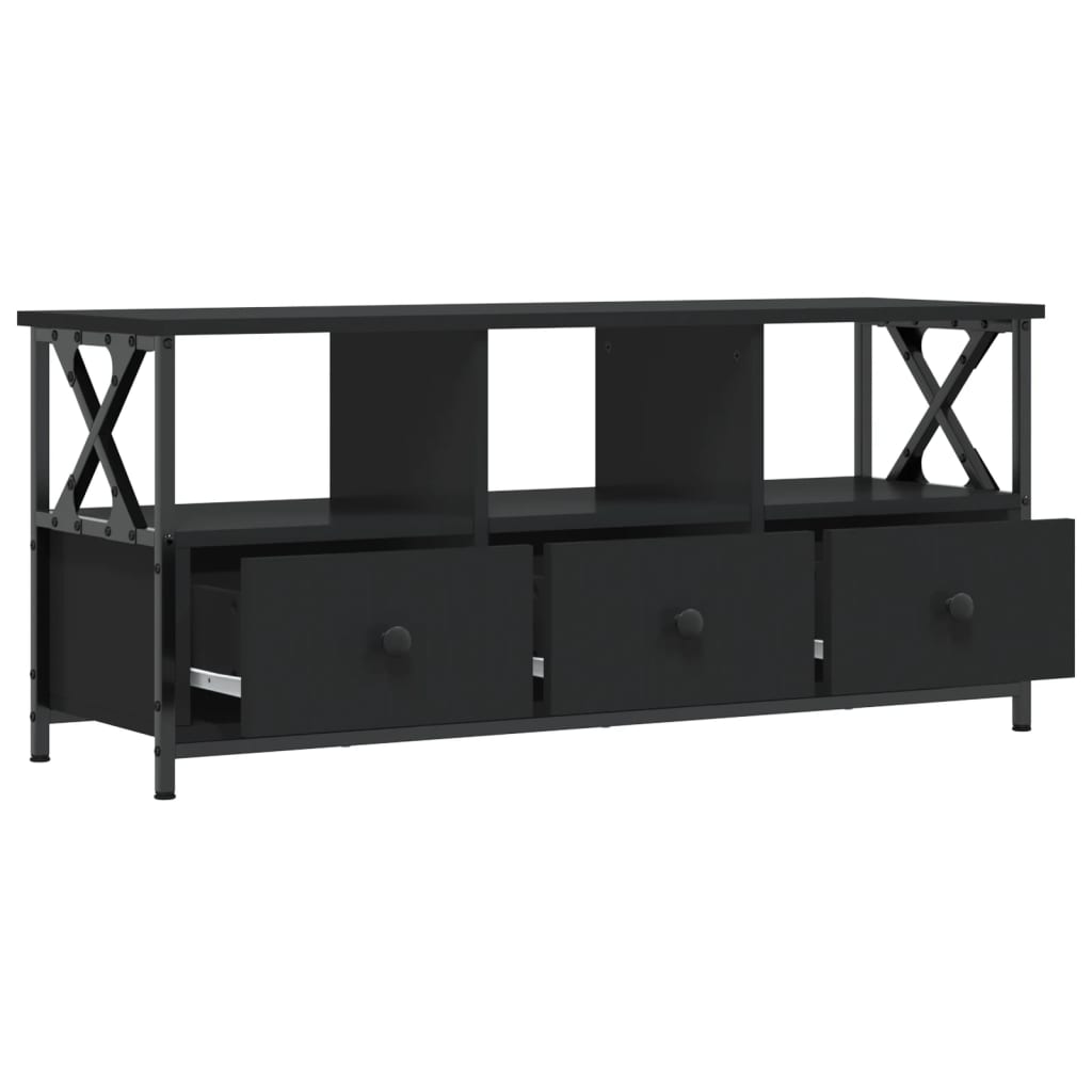 Tv Skříňka Černá 102 X 33 X 45 Cm Kompozitní Dřevo A Železo