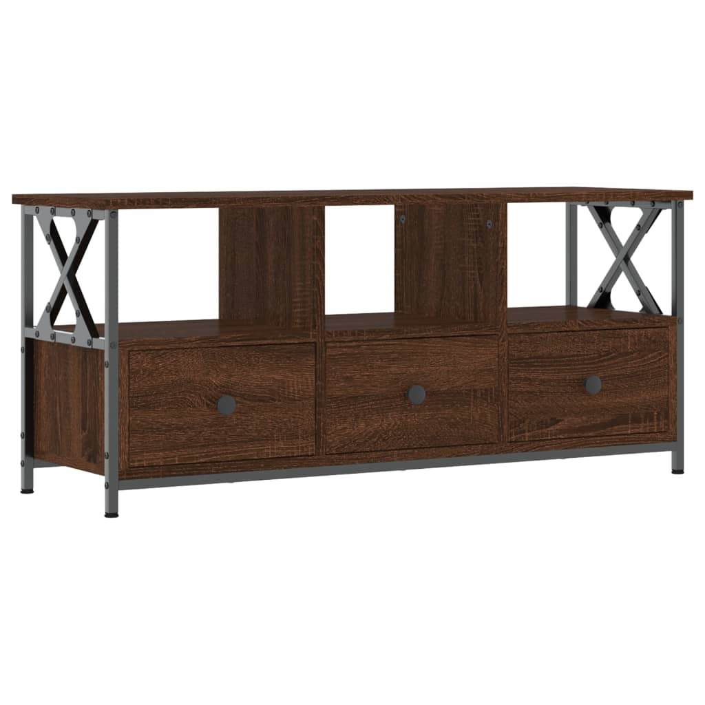 Tv Skříňka Hnědý Dub 102 X 33 X 45 Cm Kompozitní Dřevo A Železo