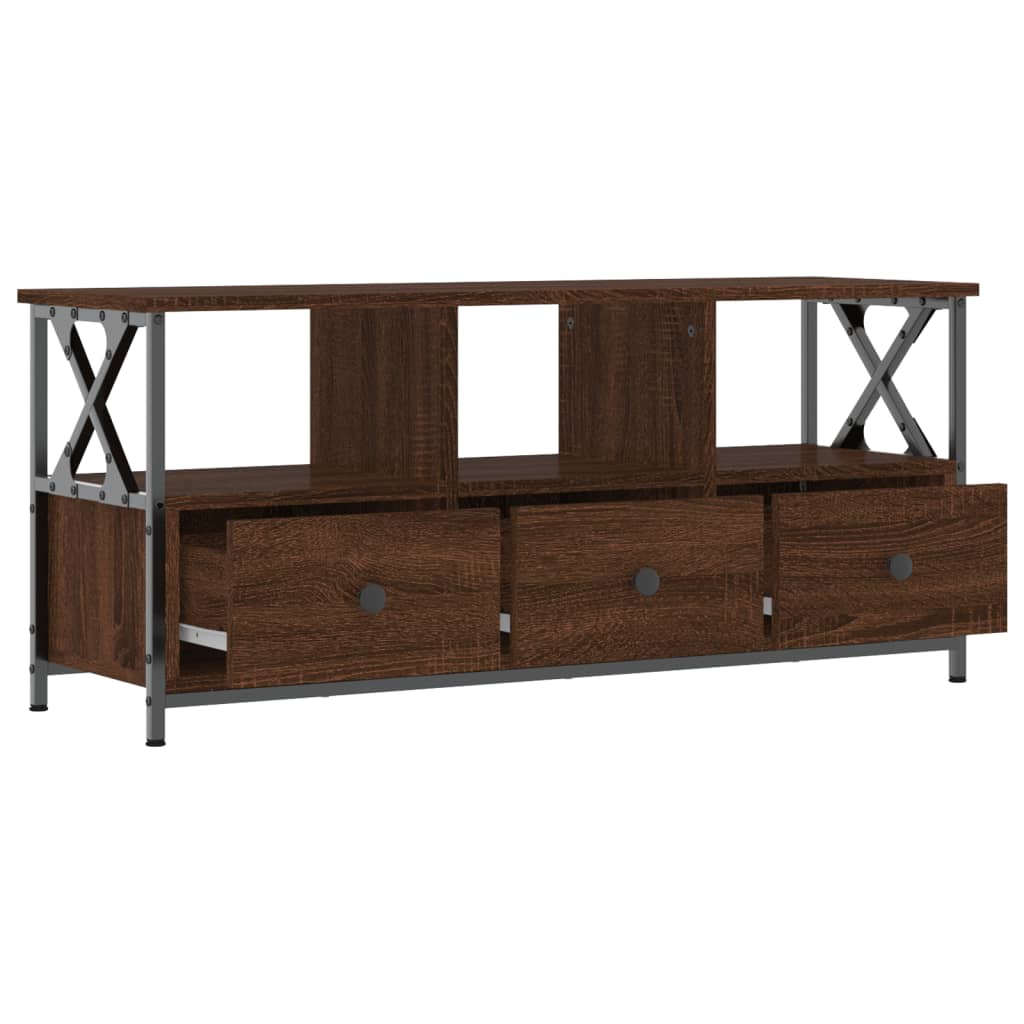 Tv Skříňka Hnědý Dub 102 X 33 X 45 Cm Kompozitní Dřevo A Železo
