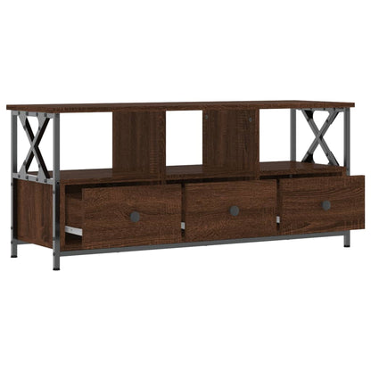 Tv Skříňka Hnědý Dub 102 X 33 X 45 Cm Kompozitní Dřevo A Železo