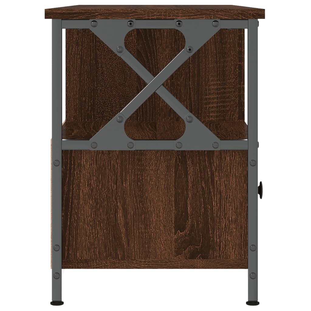 Tv Skříňka Hnědý Dub 102 X 33 X 45 Cm Kompozitní Dřevo A Železo