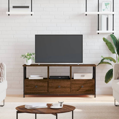 Tv Skříňka Hnědý Dub 102 X 33 X 45 Cm Kompozitní Dřevo A Železo
