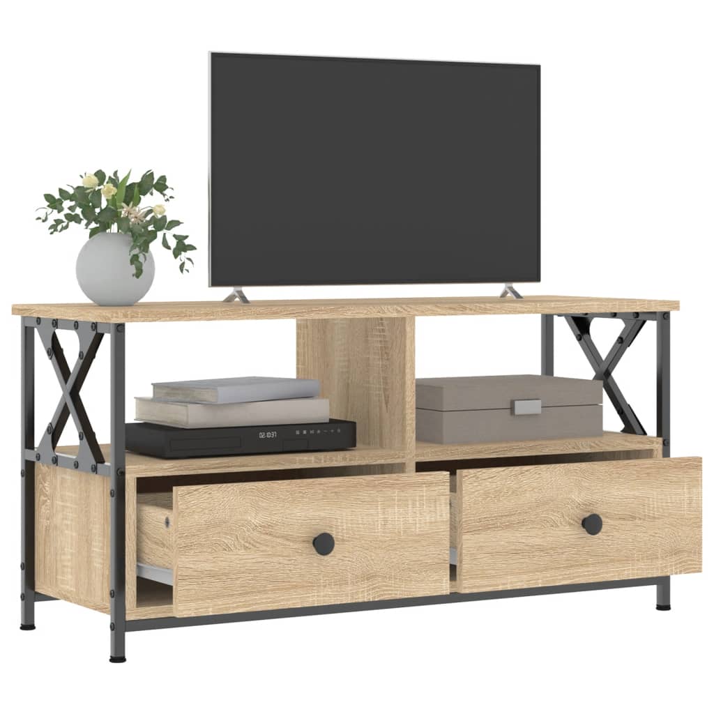 Tv Skříňka Dub Sonoma 90 X 33 X 45 Cm Kompozitní Dřevo A Železo