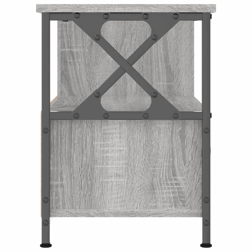 Tv Skříňka Šedá Sonoma 90X33X45 Cm Kompozitní Dřevo A Železo
