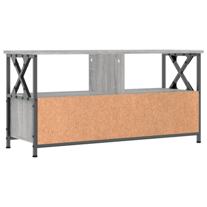 Tv Skříňka Šedá Sonoma 90X33X45 Cm Kompozitní Dřevo A Železo