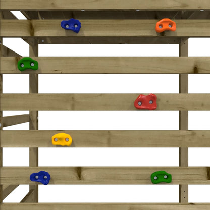 Hrací Věž S Lezeckou Stěnou Impregnované Borové Dřevo