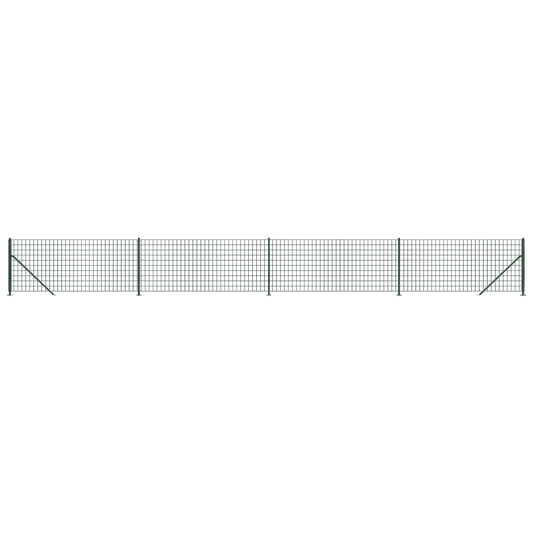 Drátěný Plot S Přírubami Zelený 0,8 X 10 M