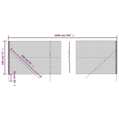 Drátěný Plot Antracitový 1,8 X 10 M Pozinkovaná Ocel