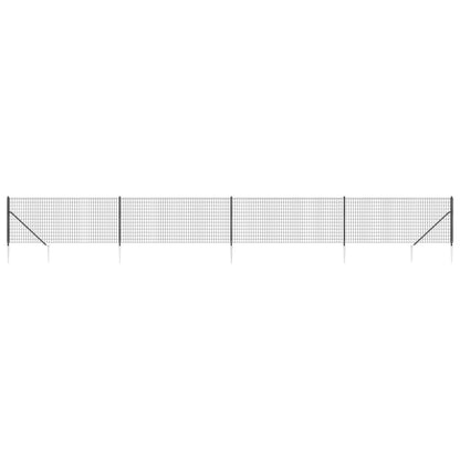 Drátěný Plot S Kotevními Hroty Antracitový 0,8 X 10 M