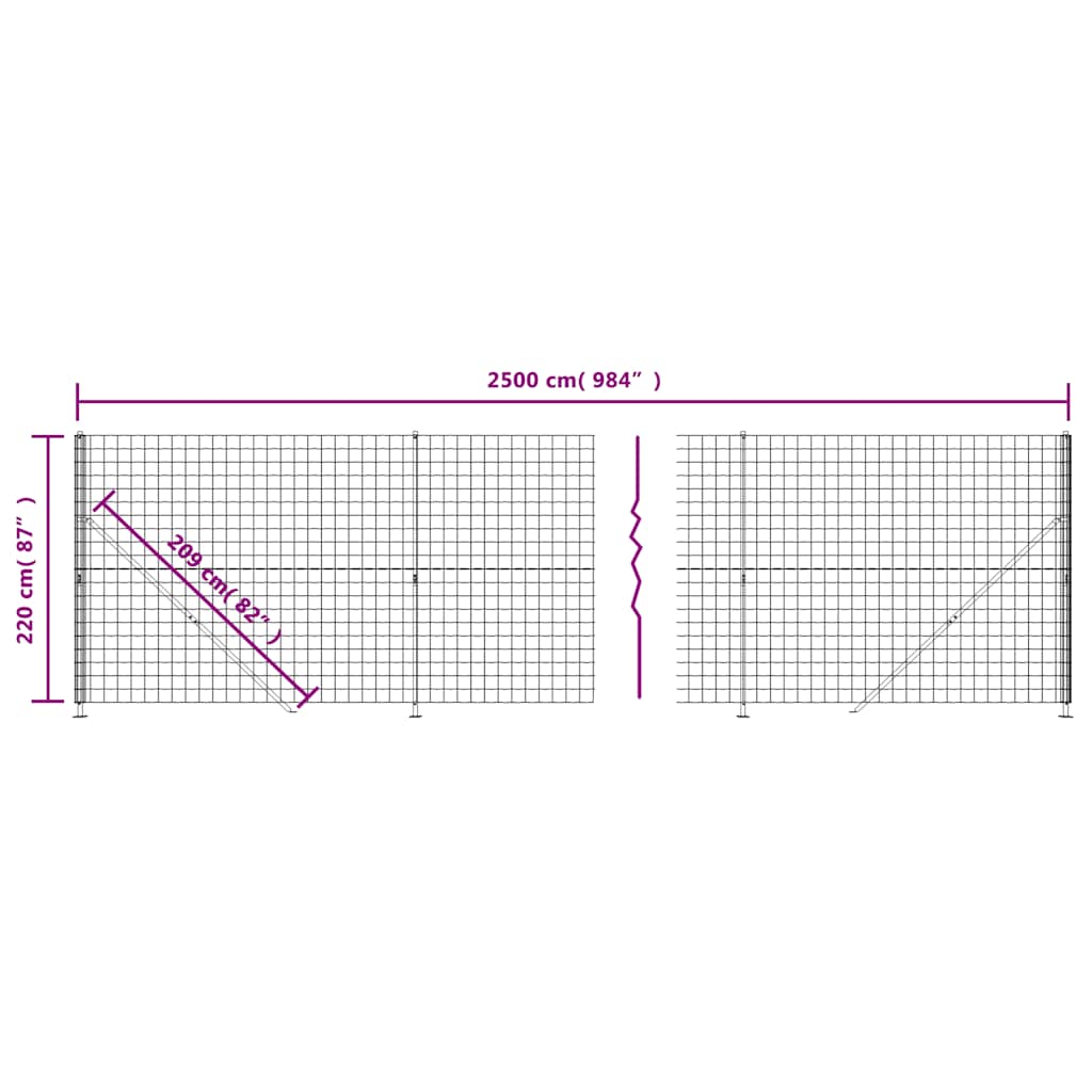 Drátěný Plot S Přírubami Antracitový 2,2 X 25 M