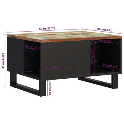 Konferenční Stolek 60 X 50 X 35 Cm Masivní Recyklované Dřevo