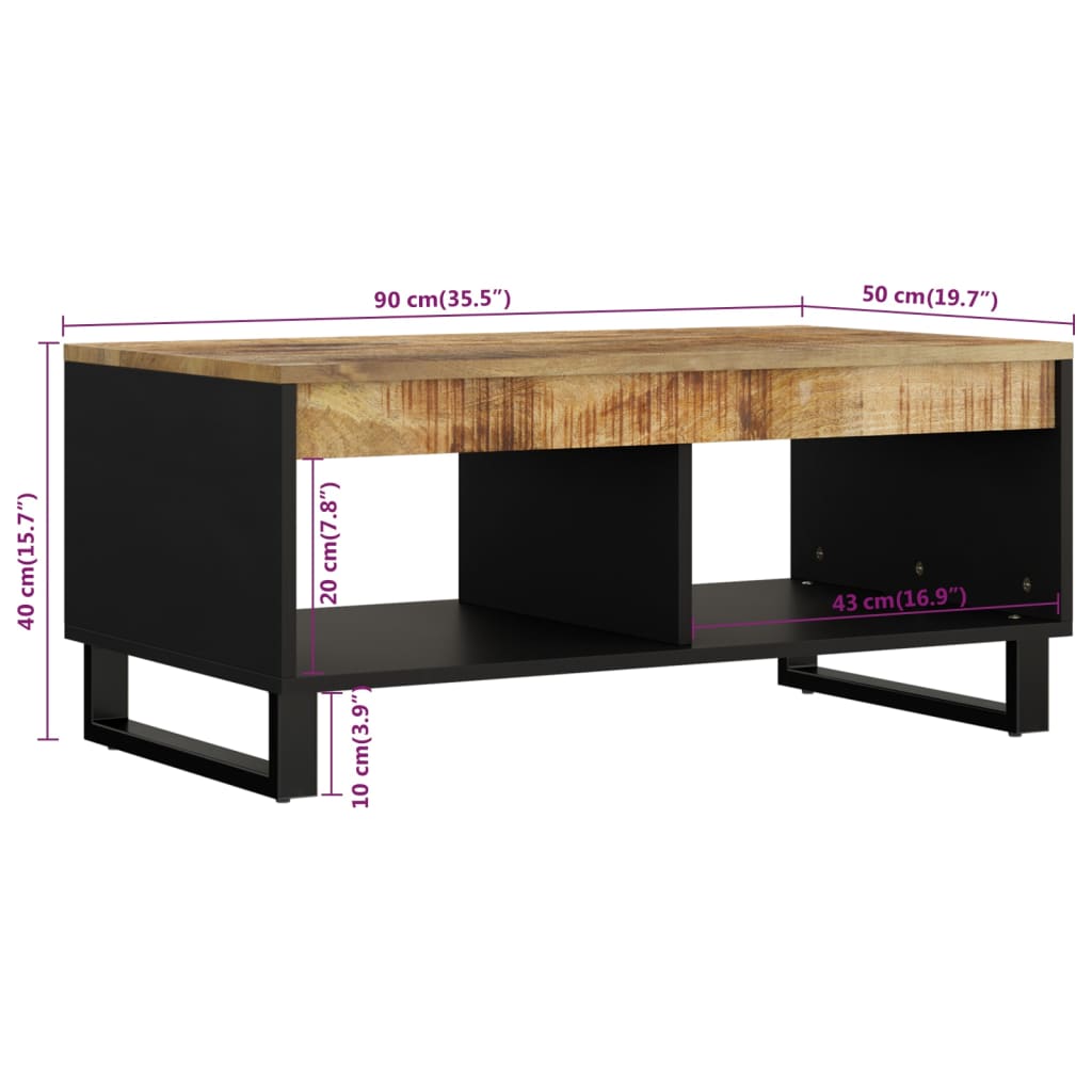 Konferenční Stolek 90 X 50 X 40 Cm Masivní Mangovníkové Dřevo