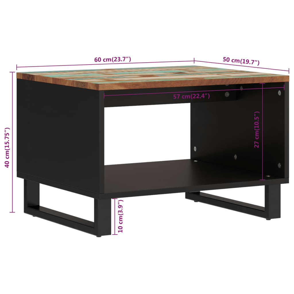 Konferenční Stolek 60 X 50 X 40 Cm Masivní Recyklované Dřevo