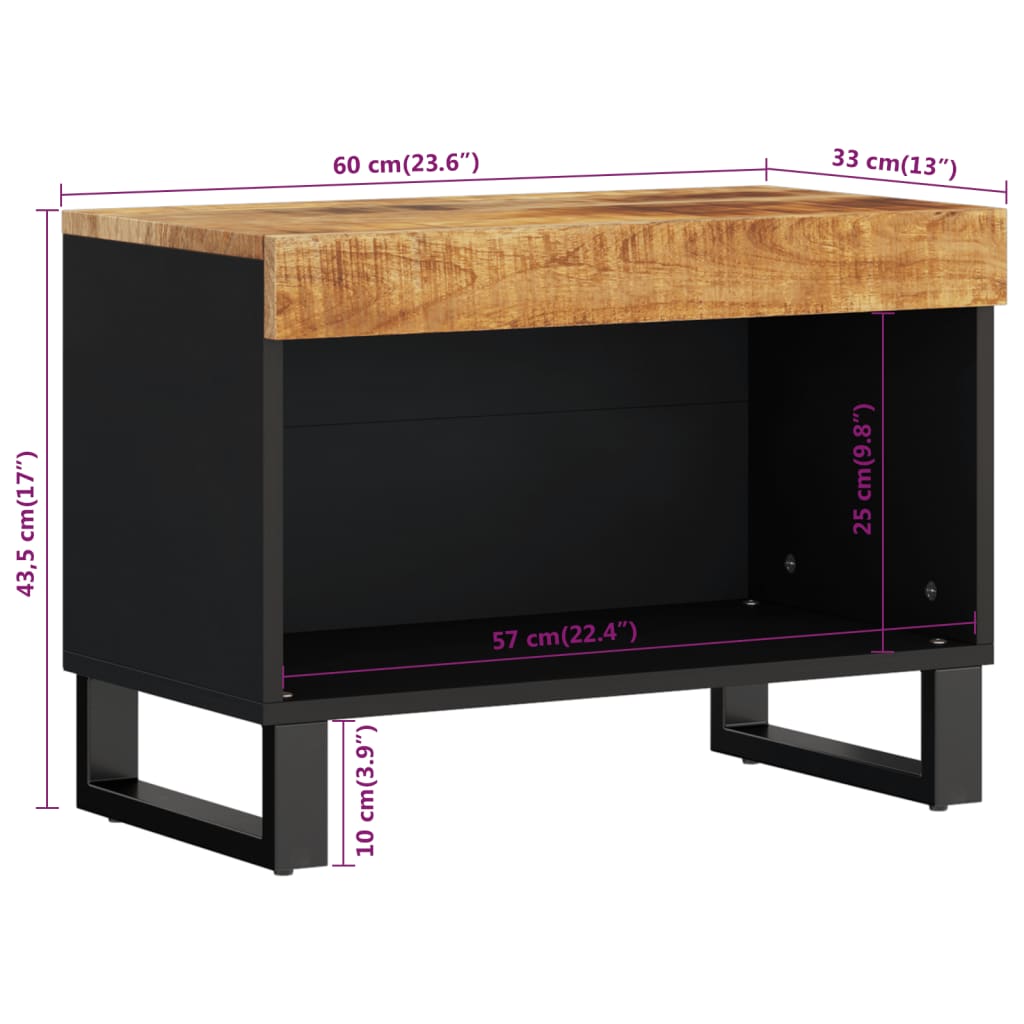 Tv Skříňka 60 X 33 X 43,5 Cm Masivní Mangovníkové Dřevo