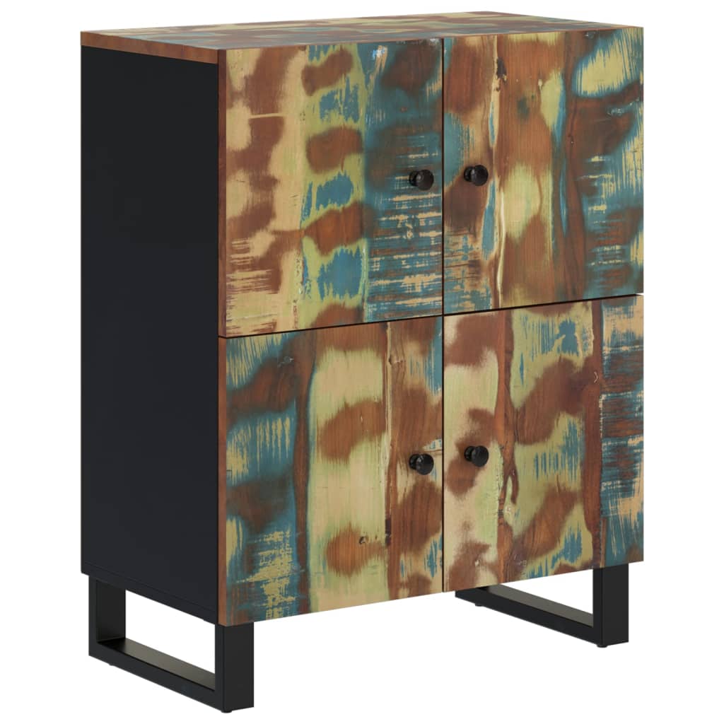Příborník Se 4 Dvířky 60 X 33 X 75 Cm Masivní Recyklované Dřevo